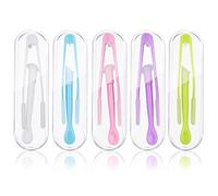 Jinlaili Pinces a Lentilles de Contact, Inserteur de Lentilles de Contact, Ventouse en Silicone pour Lentilles, Outil de Enlever les Lentilles de Contact pour Voyage à La Maison, 5 Couleurs