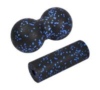 Jinlaili Set Massage fascias, Double balle de massage, Rouleau de massage, Outil d'auto-massage petit pour les fascias, Peut Effectuer L'EntraîNement Des Fascias, Soulager La Douleur (Bleu)