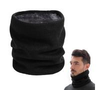 Jinlaili Tour de Cou Cache Cou Polaire Echarpe, Unisexe Écharpe Snood, Cache-cou Cache-col Tricoté, Hommes et Femmes-Cou Gaiter, Polaire DoublureTricoter Cache Cou pour Sports de Plein Air (Noir)
