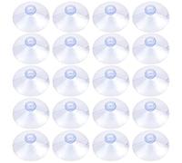 Jinlaili Ventouses en Plastique, 20 Pcs Ventouses de Fixation Transparent 45mm, Ventouse sans Crochet pour Verre, Tenêtres, Salles de Bains, PVC