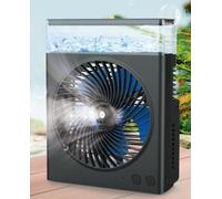 JINLICTE Ventilateur brumisateur portable, autonomie maximale de 15 h : ventilateur de refroidissement à eau rechargeable de 20,3 cm avec réservoir d'eau de 600 ml, alimenté par batterie USB