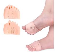 JINLINGNB 1 Paire de séparateurs d'orteils en Silicone correcteur orthopédique d'oignon de Pouce Hallux Valgus Chaussettes de pédicure orthèse de réglage de lisseur d'oignon de Pied (Beige)