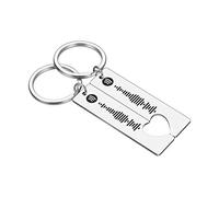 Jinlinjew 2 personnalisé Spotify Code porte-clés gravé chanson porte-clés musique coeur porte-clés scannable Spotify pour Couple cadeau d'anniversaire