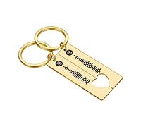 Jinlinjew 2 personnalisé Spotify Code porte-clés gravé chanson porte-clés musique coeur porte-clés scannable Spotify pour Couple cadeau d'anniversaire
