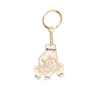Jinlinjew Porte-clés poings personnalisés Porte-clés nom Papa Porte-clés Acrylique Porte-clés Poing Signe Porte-clés Anniversaire fête des pères Cadeaux de Fils Fille
