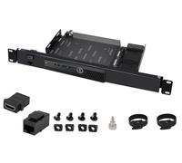JinLunar Mini rack pour Lenovo Tiny, avec ports RJ45 et HDMI en façade, compatible avec Dell OptiPlex Micro et HP Desktop Mini, convient pour armoire de 48,3 cm, étagère serveur à charnière robuste 1U