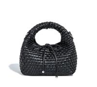JINMANXUE Mini sac à main tendance pour femme, sac fourre-tout tissé, sac composite, sac à main à chaîne, sacs à bandoulière, Noeud noir, One Size, Tendance