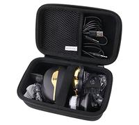 JINMEI Étui de transport rigide en EVA compatible avec rasoir électrique Pitbull Pro Razor, étui de rangement 5 en 1 pour rasoir électrique pour homme (grand)