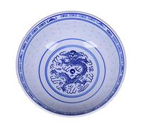 JINMENHUO Dragon Chinois Fine Porcelaine Bleue et Blanche Motif de Riz Bols Bols de céréales Bols de Riz Chine Bol de Soupe Bol de Fruits, Bleu, 4,5 Pouces