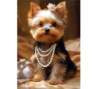 Jinmer Diamond Painting Chiens du Yorkshire,5D Diamond Painting Kit Complet Adulte DIY Animal Broderie Diamant Peinture Cristal Strass Point de Croix Diamond Painting Home Murale Décor,30x50cm