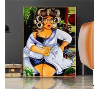 Jinmer Diamond Painting Dessin animé,5D Diamond Painting Kit Complet Adulte DIY Grosse femme Broderie Diamant Peinture Cristal Strass Point de Croix Diamond Painting Home Murale Décor,50x70cm