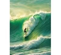 Surfeur sportif Diamond Painting,5D Diamant Painting Kit Complet pour Adultes,Bricolage Carré Broderie Peinture Diamant Arts Strass Point de Croix Painting Maison Décoration 30x50 cm