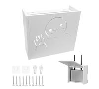 jinminamz Cache Box, Cache Box Internet, Rangement Box Internet 22 * 20 * 8.5 CM, Support Box Internet pour Dissimuler Les CâBles et Les Prises De Routeur, Fixation Murale Meuble Box Internet Blanc