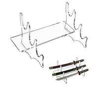 jinminamz Support Katana de Acrylique, Support Sabre Peut Accueillir Jusqu'à 3 Lames, Transparent Support D'épée Katana Affichage, Bureau Supports pour Arme Sabre Laser Wakizashi Tanto(1 Pièces)