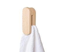 JINMURY Porte-serviettes ronds en bois - Crochets muraux robustes avec dos autocollant - Installation simple, maintient fermement les serviettes (hêtre)