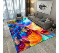 Jinnrug Grand Tapis Salon 140x160cm Moderne Coloré Lavage d'encre Modèles Maison Cuisine Salle d'étude Chevet Hall Antidérapant Décor Tapis de Sol 80x200cm(80×200cm)