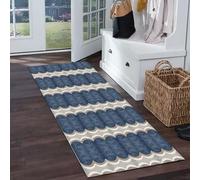 Jinnrug Tapis de Couloir étroit Moderne Bleu-Gris pour Salon, Cuisine, entrée, antidérapant, Disponible en 1m/1,5m/2m/3m/3,5m/4m/5m/6m, Extra Long.(70×350cm)