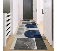 Jinnrug Tapis de Couloir Extra Long de 1m/1,5m/2m/3m/3,5m/4m/4,5m/5m/6m, Disponible en Bleu, Noir et Gris. Idéal pour Le Salon, et Les sols. Antidérapant.(60×250cm)