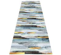 Jinnrug Tapis de Couloir Moderne Antidérapant Lavable Maison Buanderie Salon Balcon Entrée 1m/2m/3m/4m/5m/6m Tapis Extra Long Gris, Bleu, Or(80×500cm)