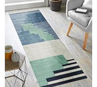 Jinnrug Tapis de Couloir pour Couloir Antidérapant Vert Noir Maison Buanderie Salon Balcon Couloir Cuisine Tapis de Couloir 1m/1,5m/2m/3m/3,5m/4m/4,5m/5m/6m de Longueur(60×500cm)