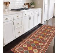 Jinnrug Tapis de Couloir Traditionnel 1m/1,5m/2m/3m/3,5m/4m/4,5m/5m/6m, Extra Long, antidérapant, Style rétro Rouge(80×450cm)