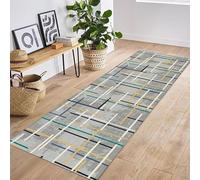 Jinnrug Tapis de Passage Tapis pour Couloir Antidérapant 60cm/70cm/80cm/100cm de Large Couloir Étroit Cuisine Entrée 80X200cm Paillasson Runner Gris Jaune Vert Bleu(100×450cm)
