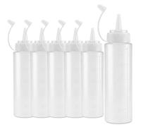 JinPhon 6 Pcs Bouteilles à Sauce Salade Flacon à Sauce Plastique 250ml, Bouteille à Presser Flacon Souple 8 oz Idéales pour Sauce Vinaigrette, Assaisonnements, Ketchup, Moutarde, Mayo