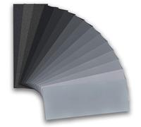 Jinpojun 15 Pcs Papier de Verre Carrosserie, 80 à 3000 Fin Papier a Poncer Abrasif à Sec et à l'eau pour Polir Le Métal, Le Mois, Meubles, Pierre, Peinture, 230 x 93 mm