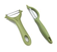 Jinpojun 2 Pièces Éplucheur Universel, Éplucheur de Légumes Tomates et Kiwis, Double Tranchant, Extra Tranchant Potato Peeler Inoxydable, Lavable au Lave-Vaisselle (Vert)