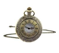 Jinpojun Montre de Poche Vintage, Pocket Watch Vintage avec Chaîne, Montre de Poche, pour Homme, Femme, Papa Fête d’Anniversaire, Anniversary Day Christmas Fathers Day (Bronze)