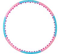 Jinpoli Wide Hula Hoop Cerceau avec picots de massage | Workout Appareil pour abdominaux diamètre 110 cm | Poids 1,25kg | 8 segments | Bleu/Rose