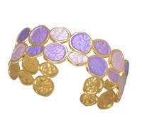 JINQIGG Bracelet artistique en forme de goutte d'huile colorée réglable en acier inoxydable pour une tenue décontractée ou formelle, taille unique, Comme décrit