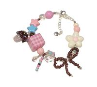 JINQIGG Bracelet élégant et réglable en perles avec nœud papillon - Bracelet léger - Bijou tendance pour un événement décontracté ou formel
