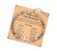 JINQIGG Bracelet en pierre naturelle avec carte de message inspirante - Cadeau pour elle, maman, sœur, fille - Bijoux pour femmes pour les occasions spéciales, taille unique, Comme décrit