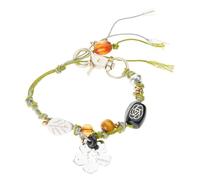 JINQIGG Bracelet porte-clés multifonction à breloques hibiscus tissé à la main, cadeau de vacances, Conforme à l'image