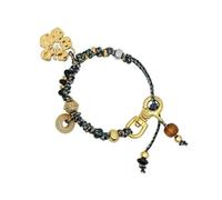 JINQIGG Bracelet porte-clés multifonction à breloques hibiscus tissé à la main, cadeau de vacances, Conforme à l'image