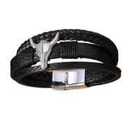 JINQIGG Bracelet réglable en cuir PU à 3 couches pour un usage quotidien léger et confortable Bijoux tendance, Conforme à l'image