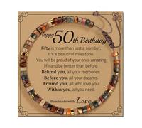 JINQIGG Bracelet réglable en pierre avec carte de bénédiction - Convient pour les anniversaires et autres tenues, Conforme à l'image