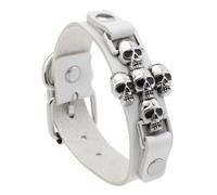 JINQIGG Bracelet tendance en os croisé avec breloque crâne punk rock en cuir synthétique pour d'autres styles, Conforme à l'image