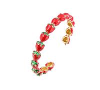 JINQIGG Bracelet tendance sur le thème de la fraise, détails délicats, bijou polyvalent, accessoire de poignet idéal pour les sorties décontractées, cadeaux, Conforme à l'image
