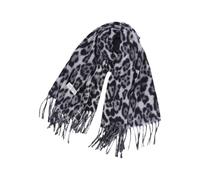 JINQIGG Écharpe épaisse avec imprimé animal pour l'hiver chaud à franges pour activités de plein air et usage quotidien, Imprimé gris., taille unique