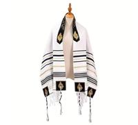 JINQIGG Écharpe respirante ethnique talit de prière pour les célébrations juives et les cérémonies culturelles traditionnelles, Noir , Taille unique