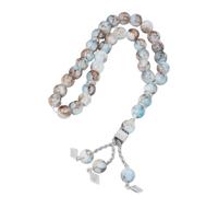 JINQIGG Élégant chapelet en verre et céramique avec 33 perles - Accessoire de poignet pour un usage quotidien et, Conforme à l'image