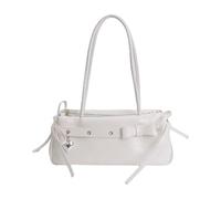 JINQIGG Élégant sac à main d'inspiration coréenne sous les bras avec sangle confortable en tissu PU souple sac à main multifonction, blanc