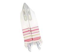 JINQIGG Foulard élégant en tissu doux et aéré avec bords traditionnels faits à la main - Convient pour les prières quotidiennes et les festivals, rose, Taille unique