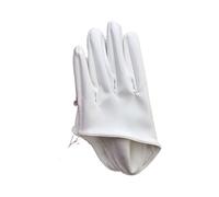 JINQIGG Gants courts respirants dos nu tendance en simili cuir accessoire pour les fêtes photographie et usage quotidien, blanc, taille unique