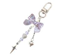 JINQIGG Joli porte-clés esthétique en forme d'étoile en forme de cœur, accessoires de voiture, sac à main, sac à dos, breloques pour femme, a