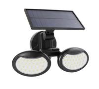 JINQIGG Lampes solaires à 56 LED, 3 modes de fonctionnement, double tête, projecteurs extérieurs, projecteurs muraux, lampes solaires à mouvement extérieur