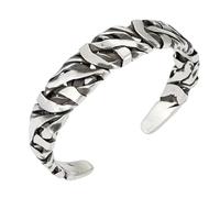 JINQIGG Large manchette en cuivre tressé pour homme - Inspiration vintage - Réglable - Bijoux faits à la main - Accessoires de poignet vintage à extrémité ouverte