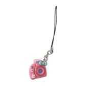 JINQIGG Porte-clés compact en résine pour appareil photo Macaron - 9 cm - Plusieurs options de couleur - Chaîne de téléphone pour un usage quotidien, rose rouge, taille unique